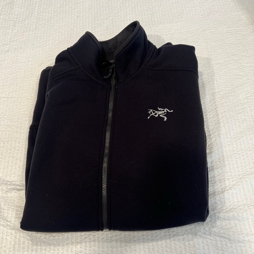 Arcteryx men fleece full zip jacket XL in black *read